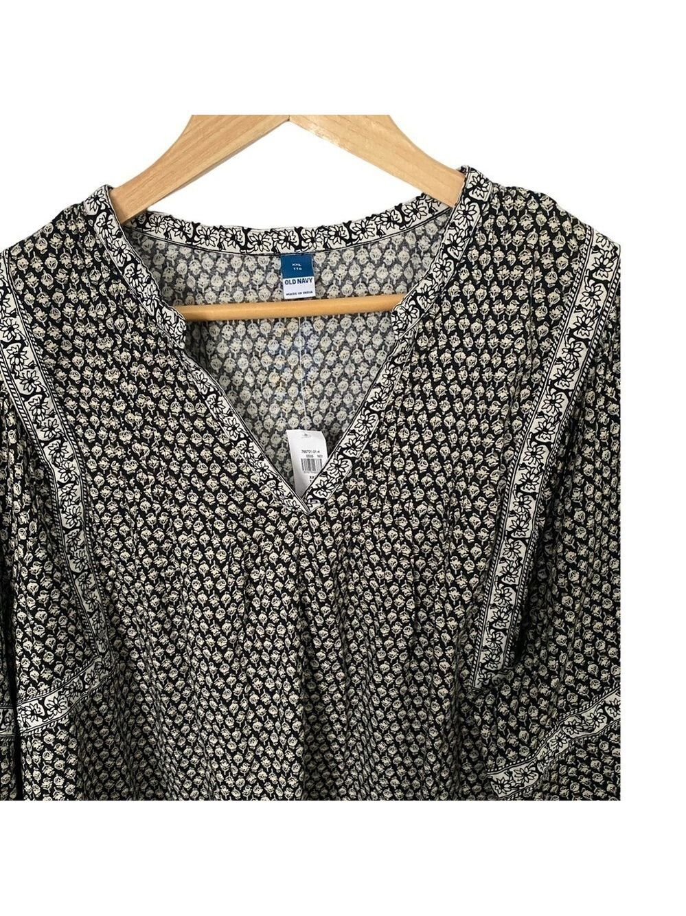 Old Navy Women's Long Sleeve Printed Poet Swing Blouse Top NWT Size XXL - Picture 3 of 9